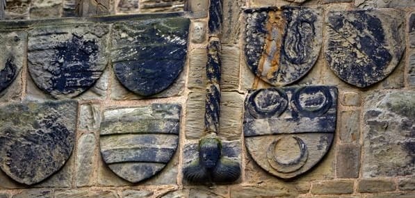 Hylton Castle - Washington family crest - influential families - shields
