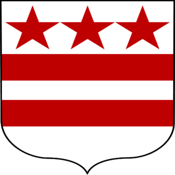 Washington coat of arms - family crest three stars and two stripes original