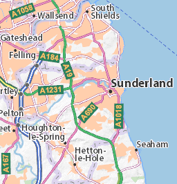 Seaham Harbour map close to Sunderland